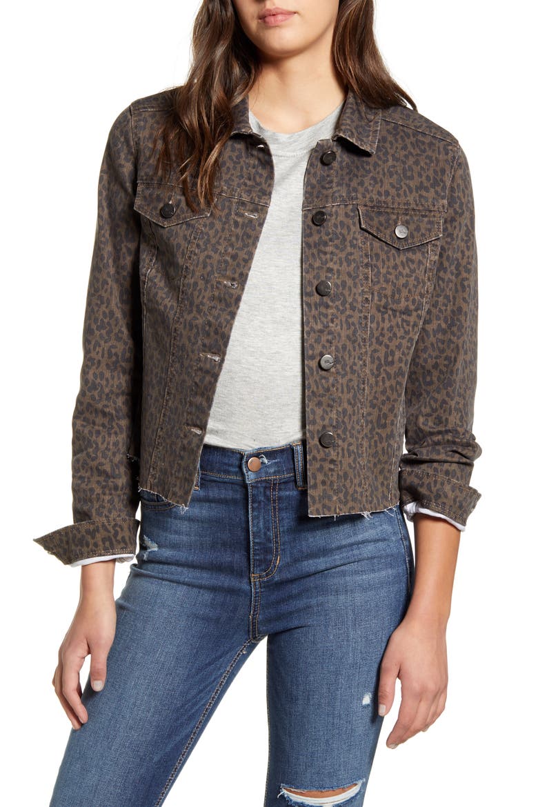 Leopard Print Denim Jacket, Main, color, MAURICIO