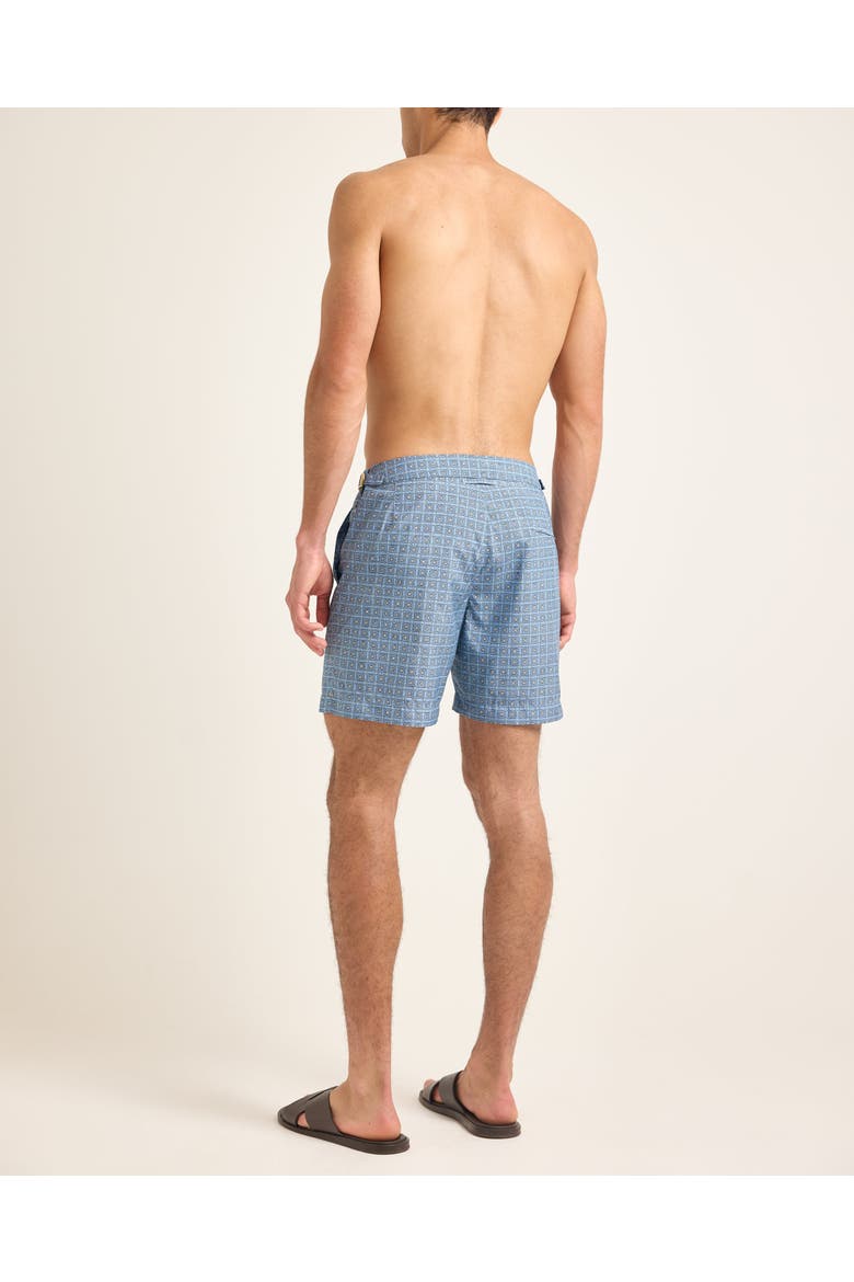 Bulldog Exclusive-Print Mid-Length Swim Shorts, Alternate, color, LIGHT SALTWATER BLUE