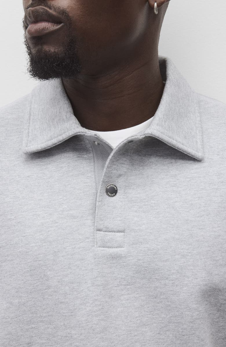 Reigning Champ Midweight Terry Rugby Sweatshirt, Alternate, color, Heather Grey