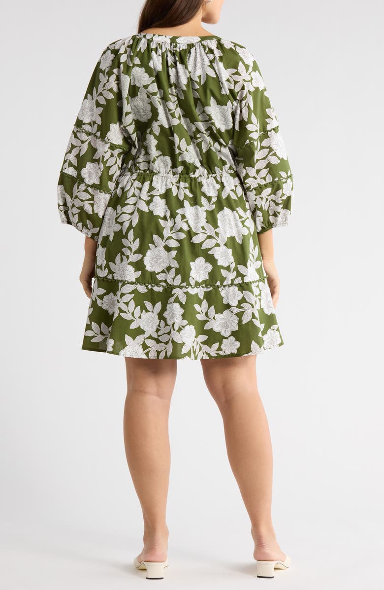 SUGARLIPS Dabria Hizley Floral Long Sleeve Cotton Dress, Alternate, color, Cream-Green