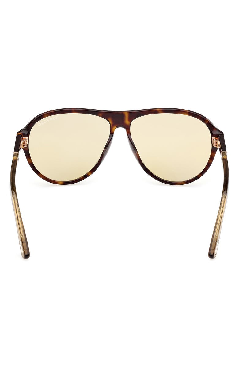 TOM FORD Quincy 59mm Pilot Sunglasses, Alternate, color, Havana / Eco / Khaki