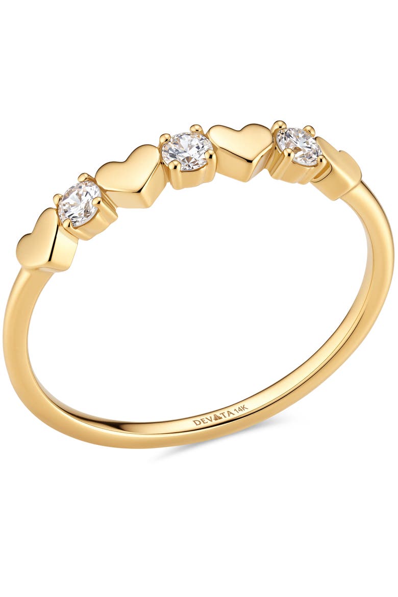Heart Lab Grown Diamond Ring in 14K Gold, Alternate, color, Yellow Gold