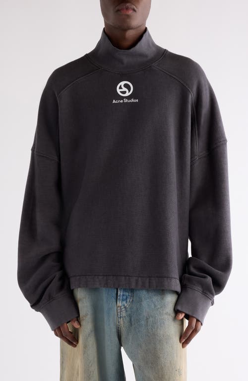 Acne Studios Fester U Duo Logogram Organic Cotton Sweatshirt In Gray