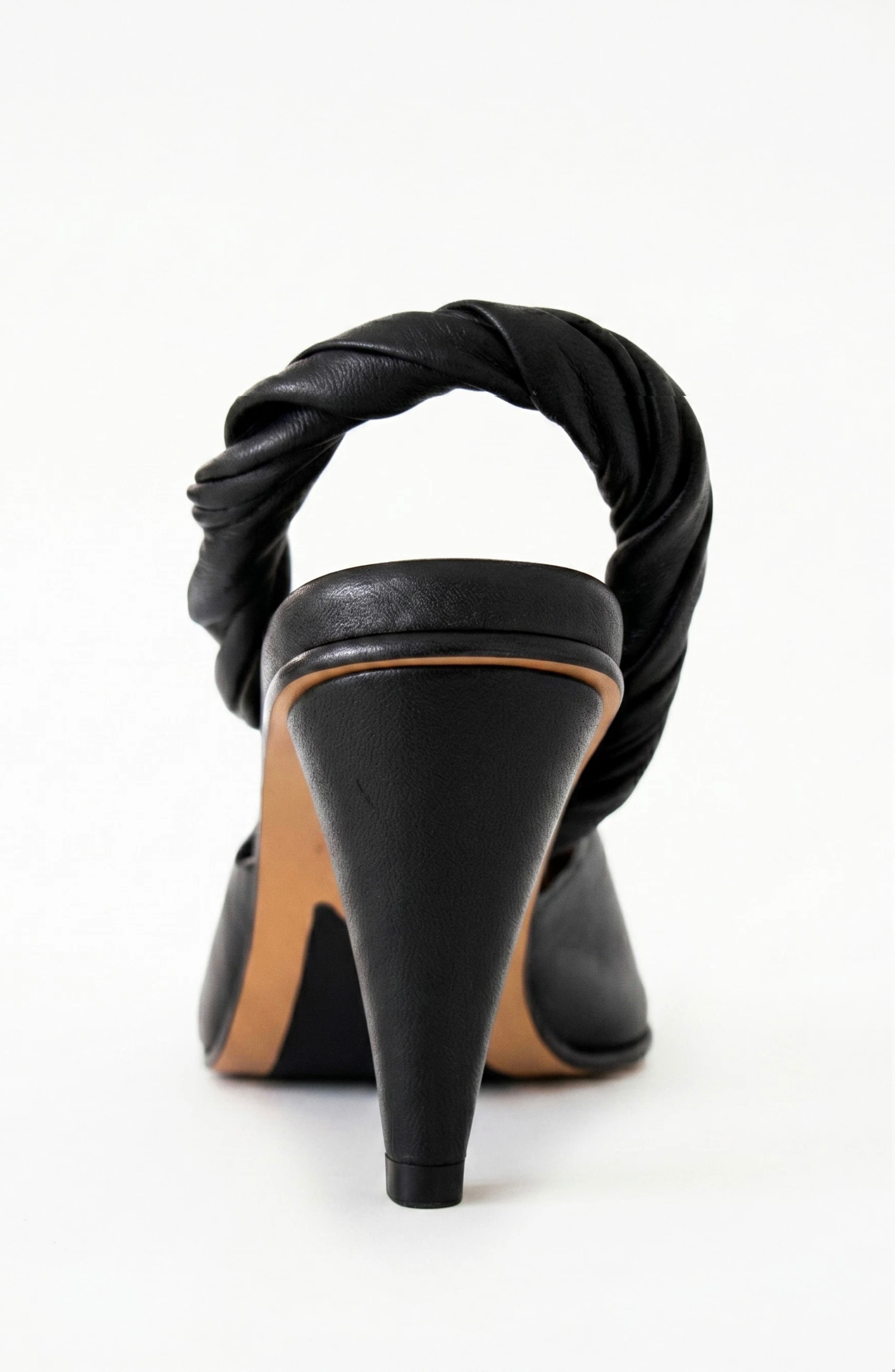 Bróg Orla Twisted Strap Slingback Cone Heel Jet Black, Alternate, color, Jet Black