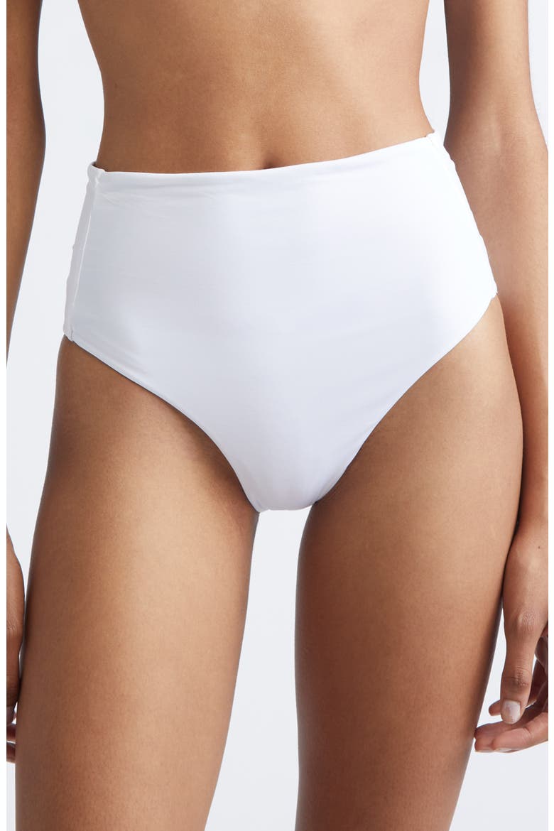 Sabina Beachwear High Waist Bikini Bottoms, Main, color, WHITE