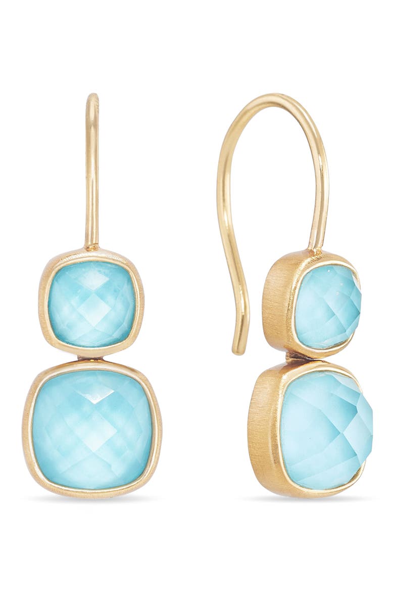 Monterey Droplet Earrings, Main, color, IRIDESCENT TURQ/ GOLD
