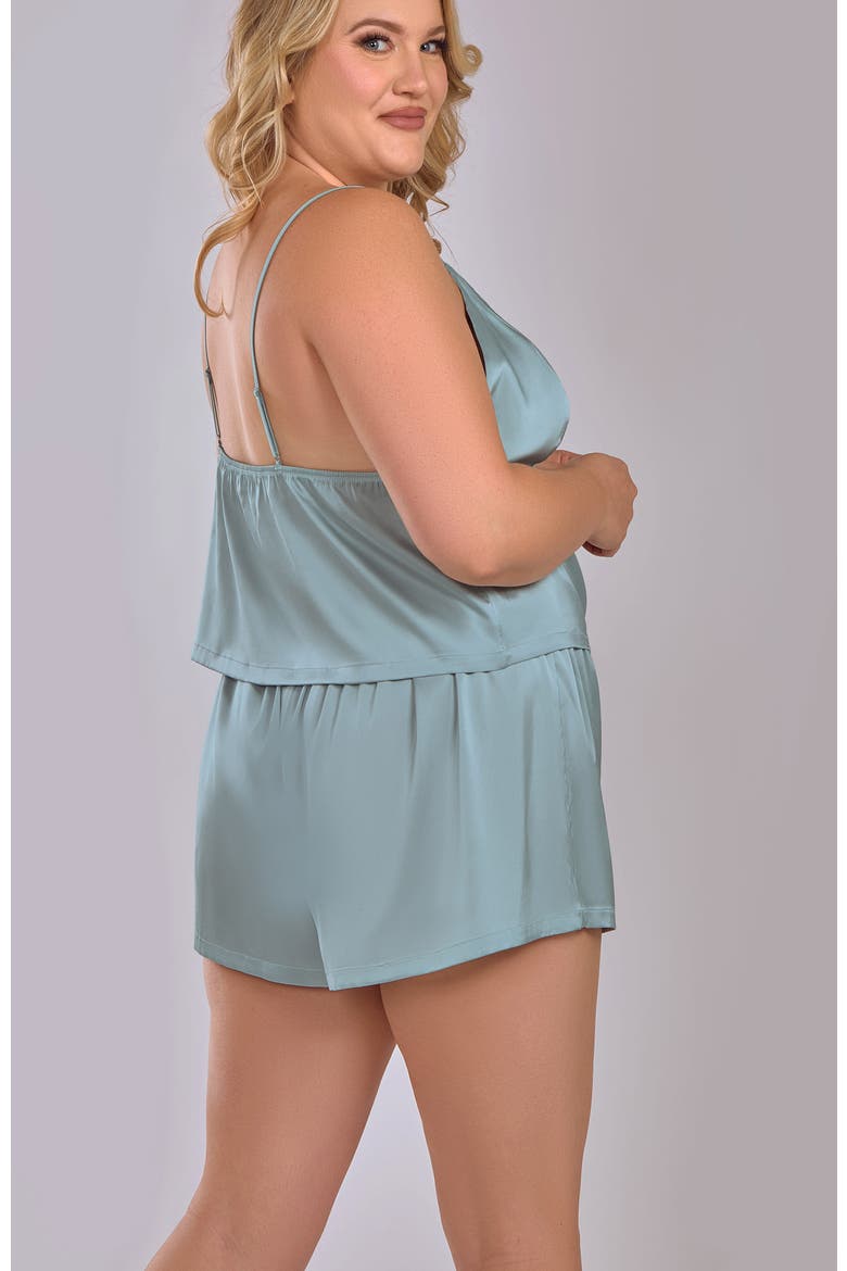 Satin Cami and Shorts Pajama Set, Alternate, color, Sage