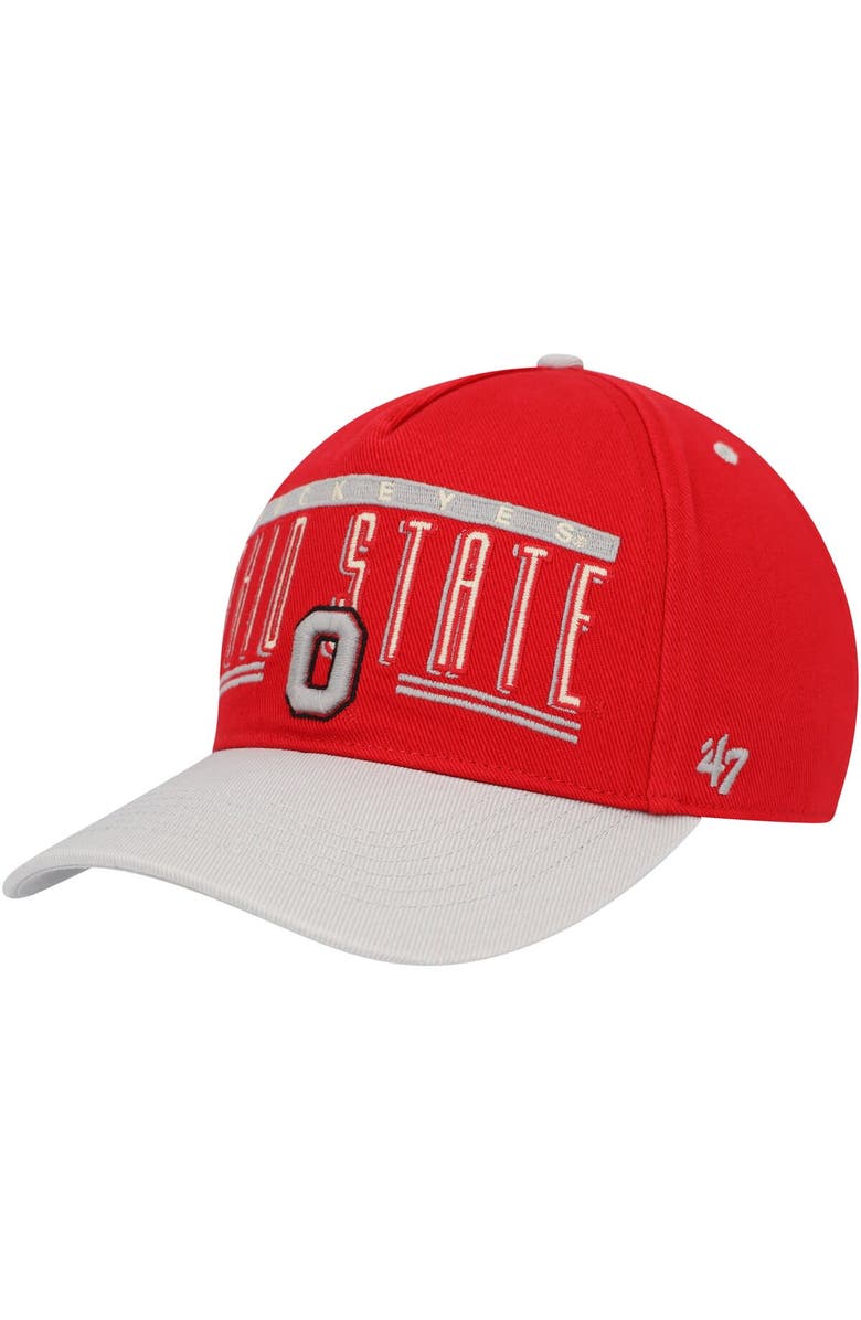'47 Men's '47 Scarlet Ohio State Buckeyes Double Header Hitch Adjustable Hat, Main, color, Scarlet