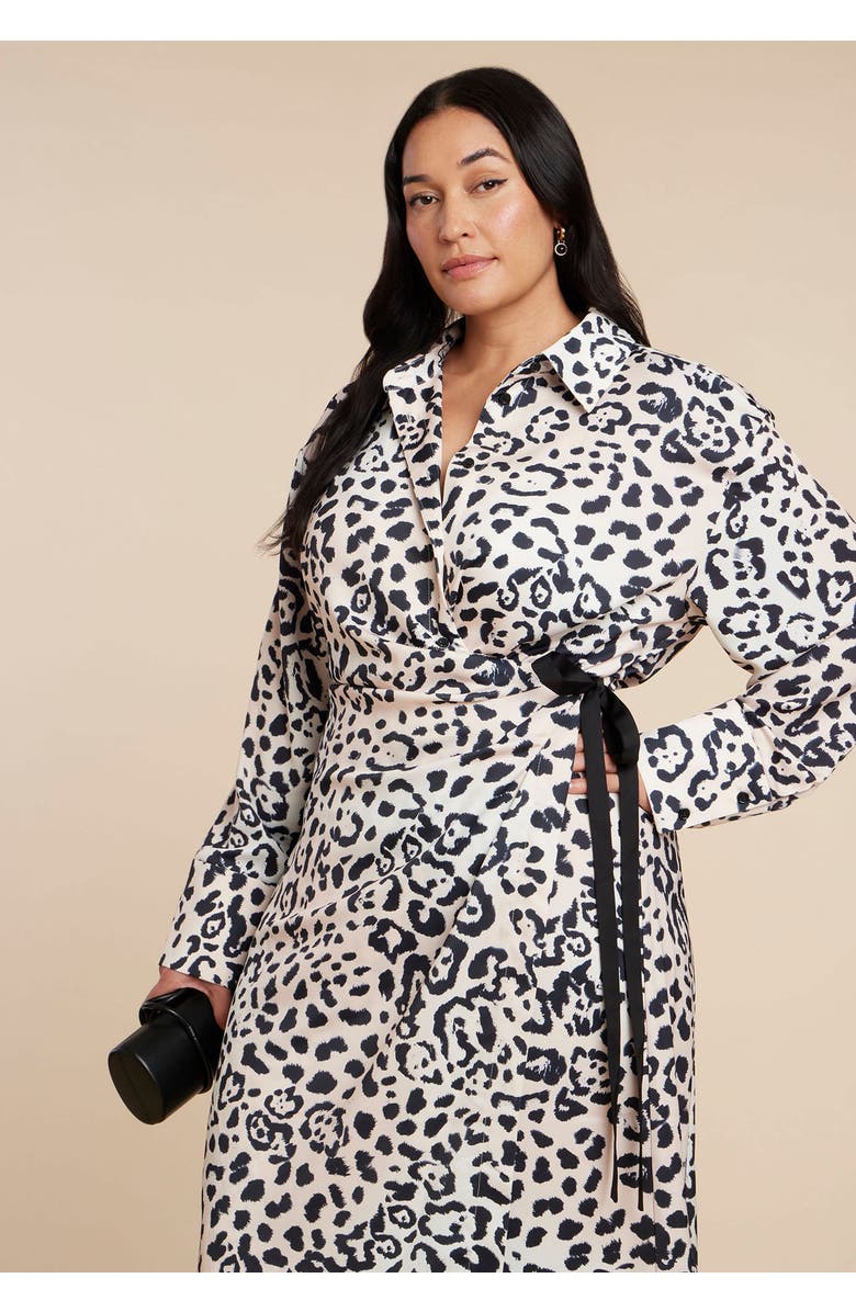 ELOQUII Wrap Detail Maxi Dress, Alternate, color, 