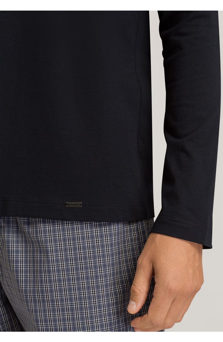 Hanro Living Cotton Crew Neck Top, Alternate, color, Black