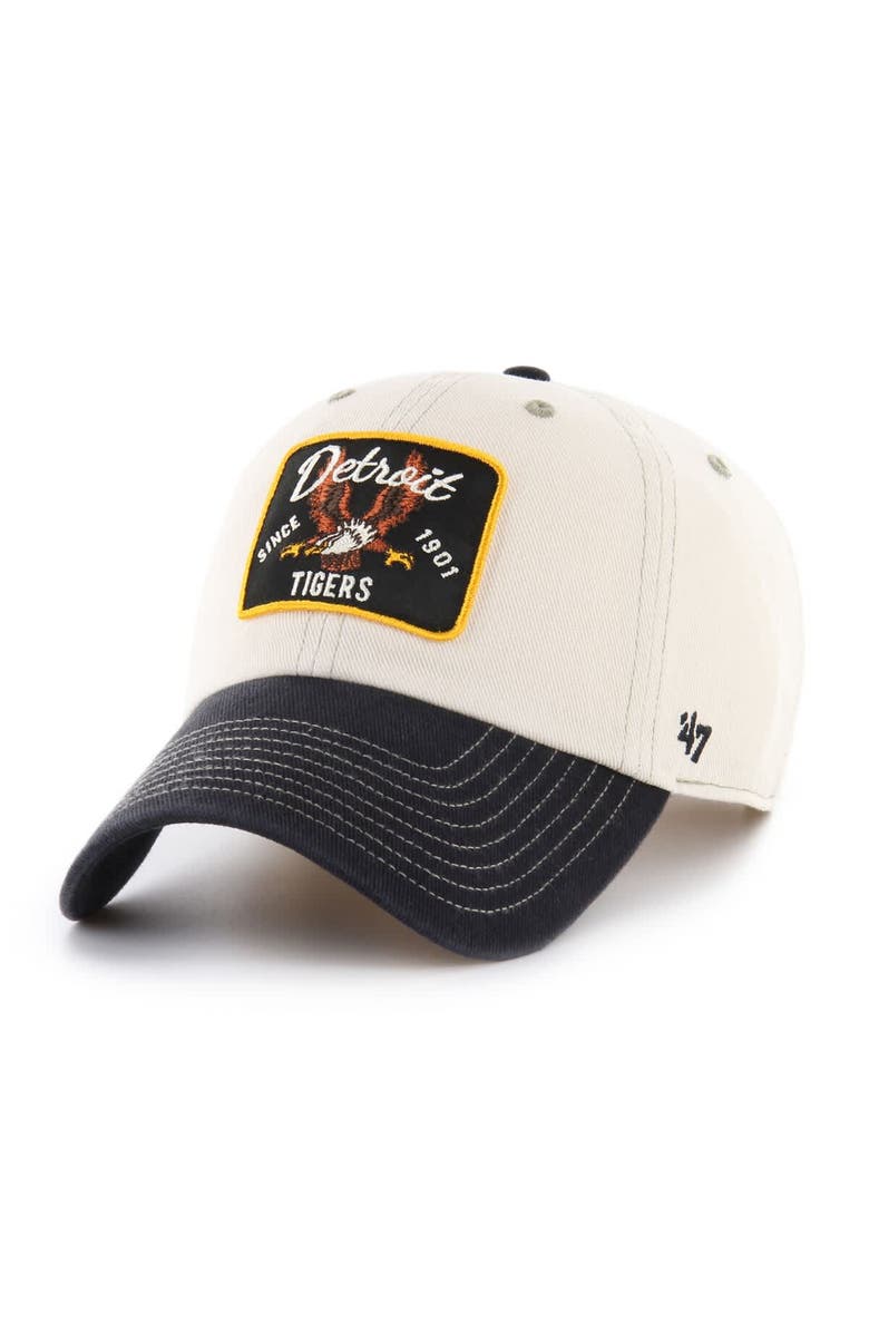 '47 Men's '47  Natural/Black Detroit Tigers Keepsake Collection Clean Up Adjustable Hat, Alternate, color, Natural