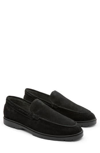 Gernie Venetian Low Top Loafer In Black Suede