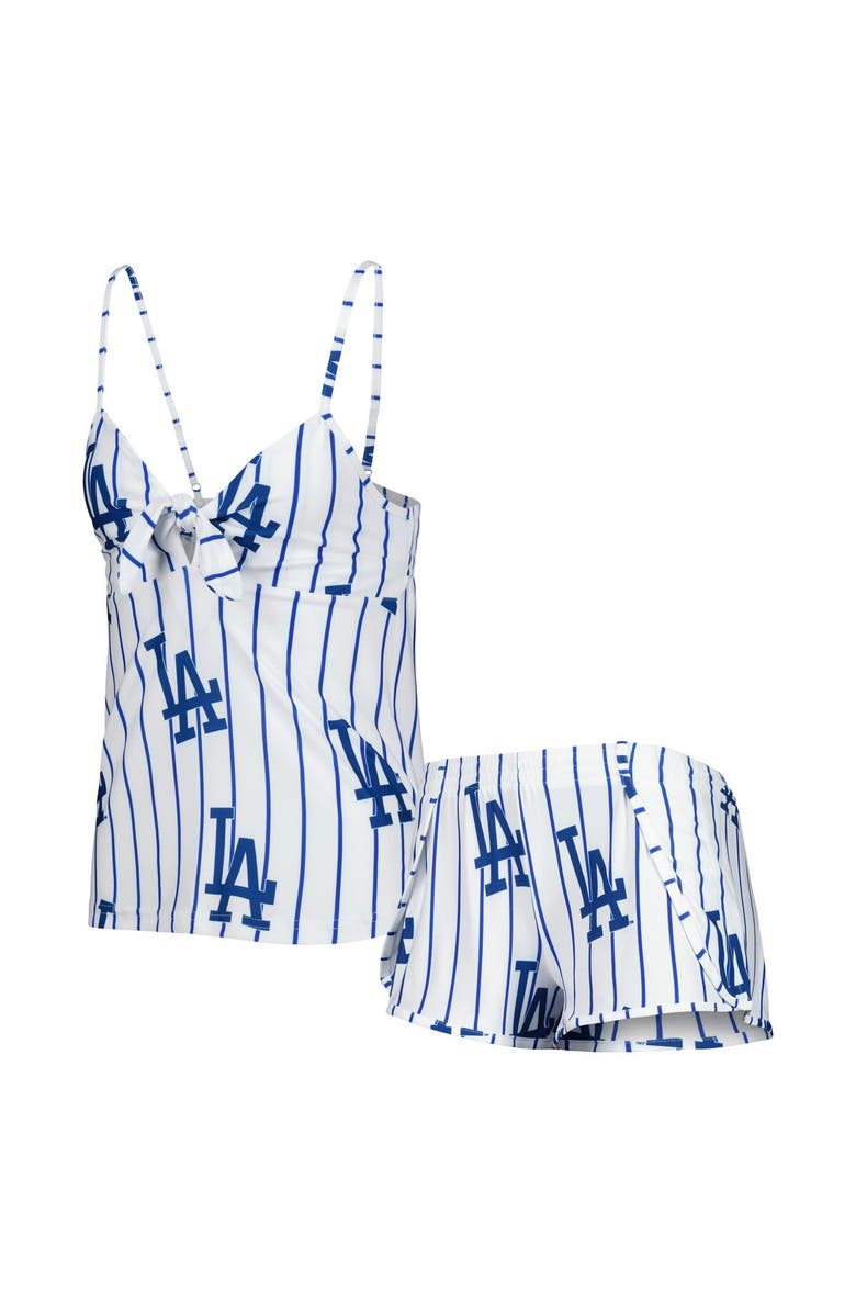CONCEPTS SPORT Women's Concepts Sport White Los Angeles Dodgers Reel Allover Print Tank Top & Shorts Sleep Set, Main, color, 