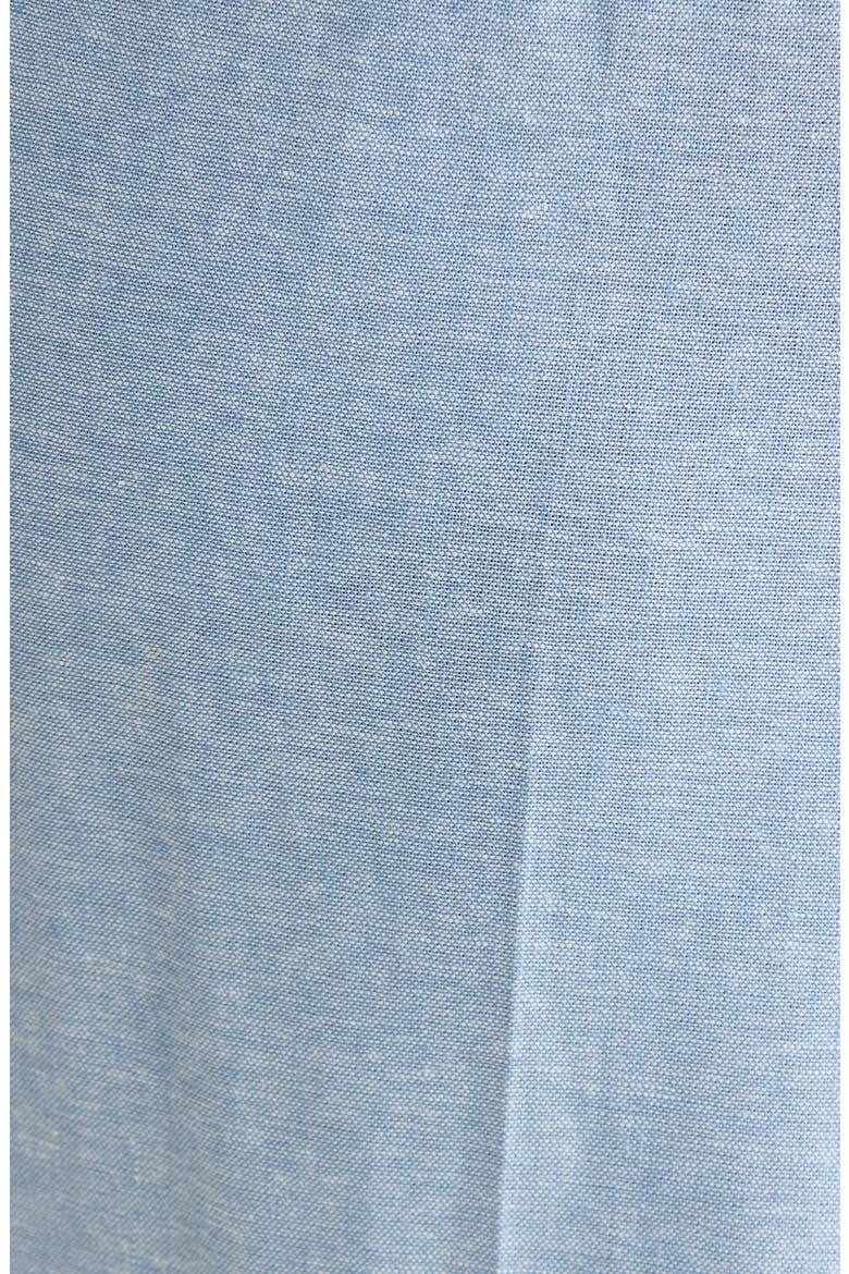 Crop Wide Leg Drawstring Linen Blend Pants, Alternate, color, LAGOON/ CRISP WHITE