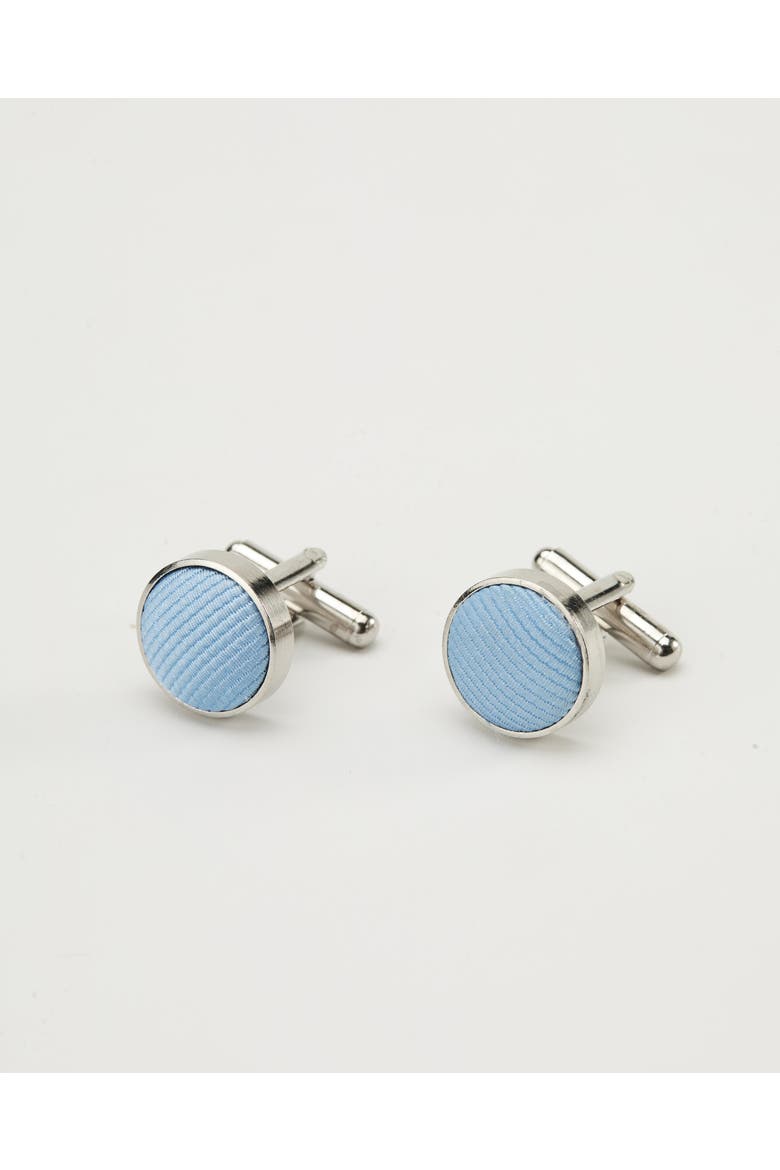 Twill Silk Cufflinks, Alternate, color, Sky Blue