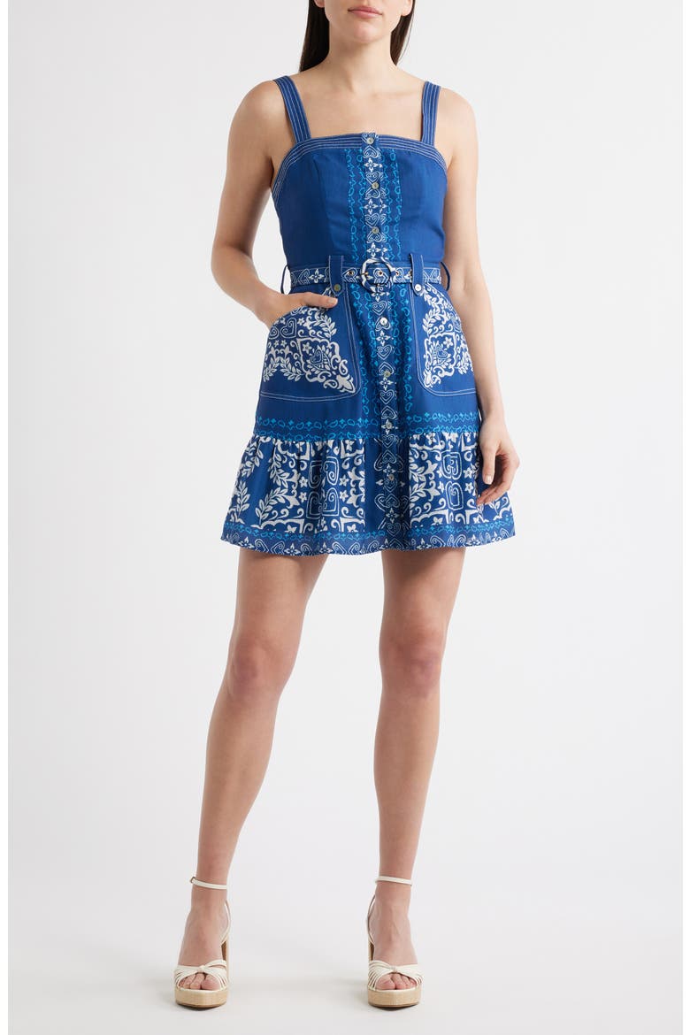 Anise Placed Print Minidress, Main, color, NAVY MULTI