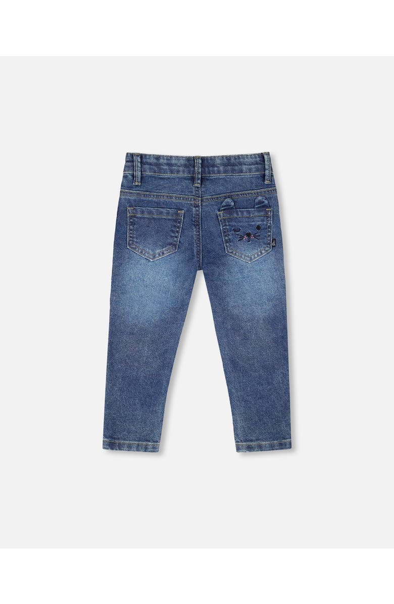 Deux par Deux Jeans with Embroideries, Alternate, color, Blue Denim
