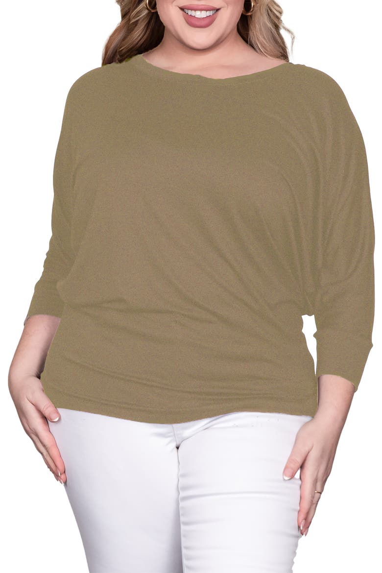 Dolman Sleeve Stretch Modal Top, Main, color, OLIVE