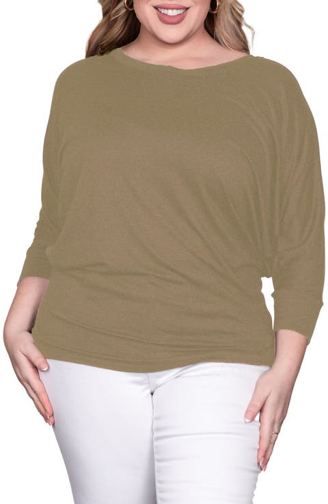 Dolman Sleeve Stretch Modal Top (Plus)
