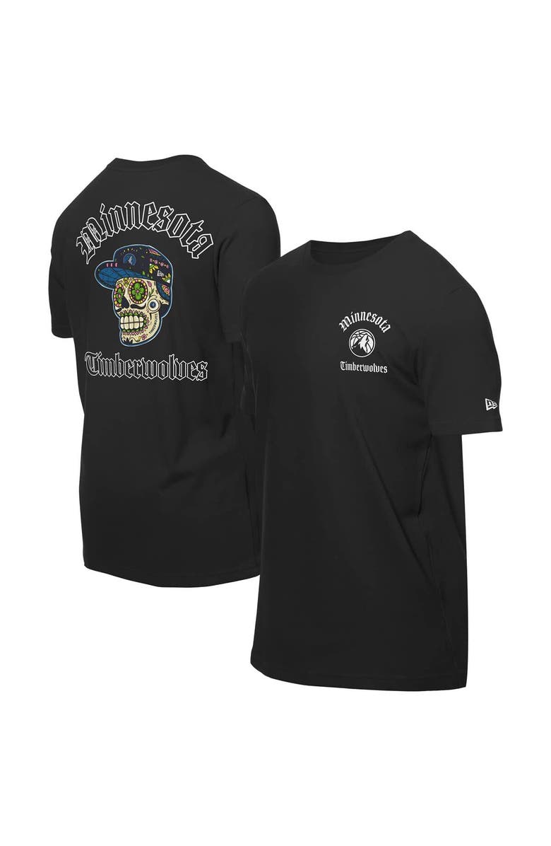 New Era Men's New Era Black Minnesota Timberwolves Sugar Skulls T-Shirt, Main, color, Black
