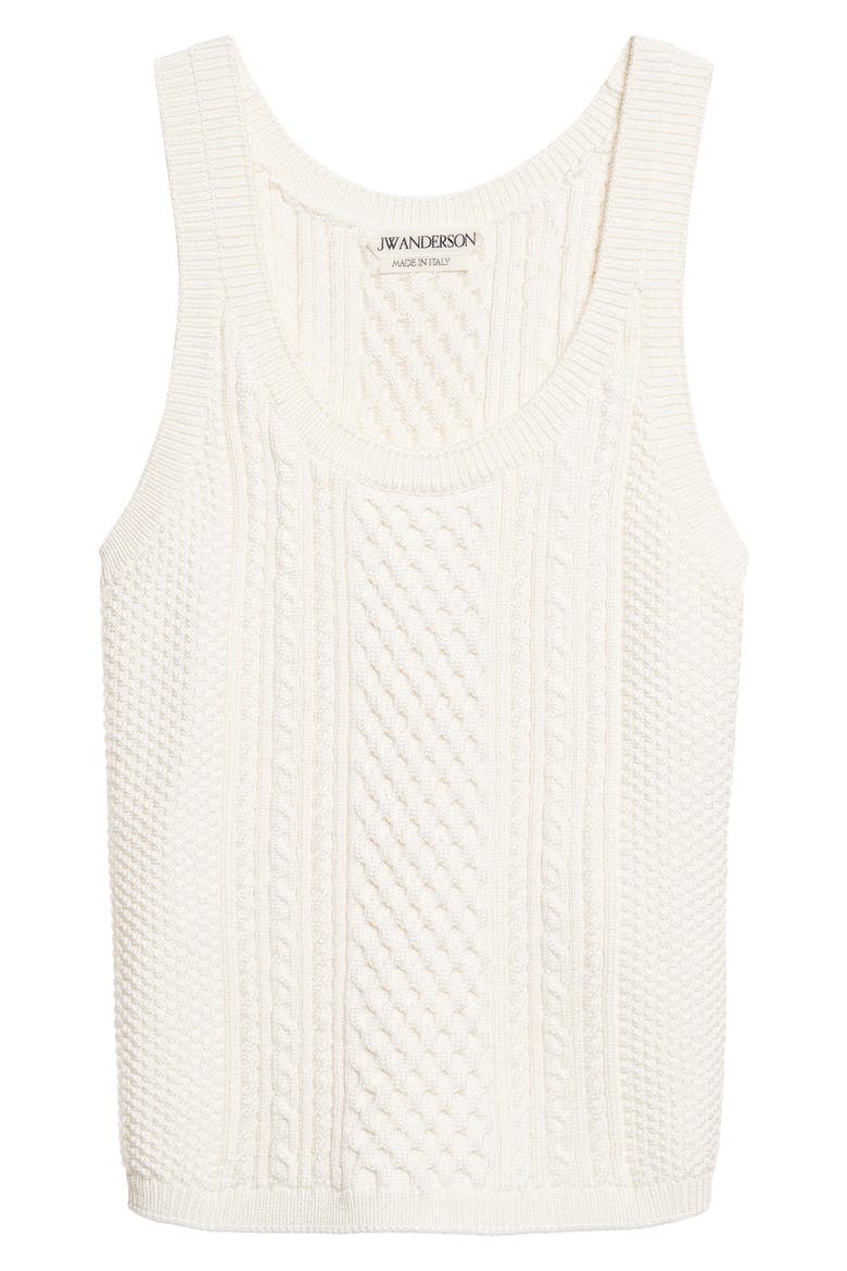 Cable Knit Sweater Tank, Alternate, color, IVORY