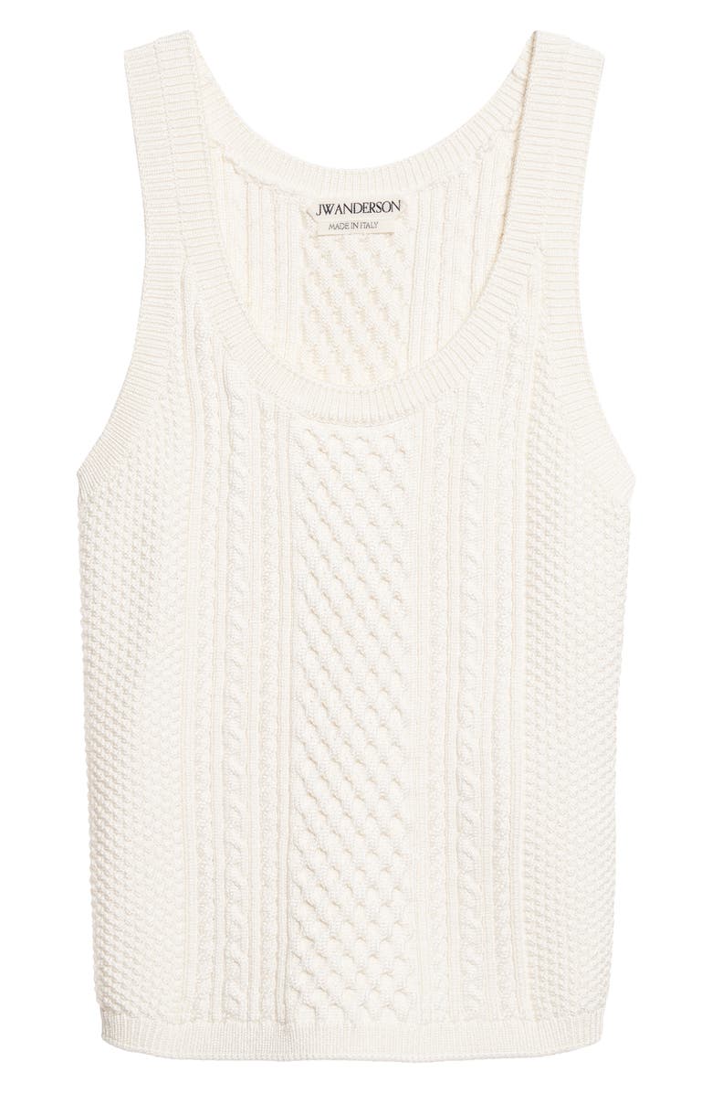 JW Anderson Cable Knit Sweater Tank, Main, color, Ivory