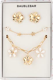 BaubleBar In Full Bloom Earrings, Bracelet & Necklace Set