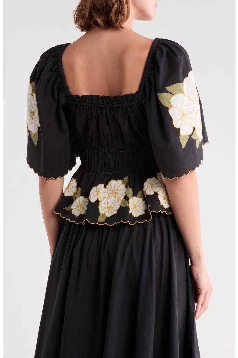 Gia Embroidered Peplum Top, Alternate, color, BLACK MULTI