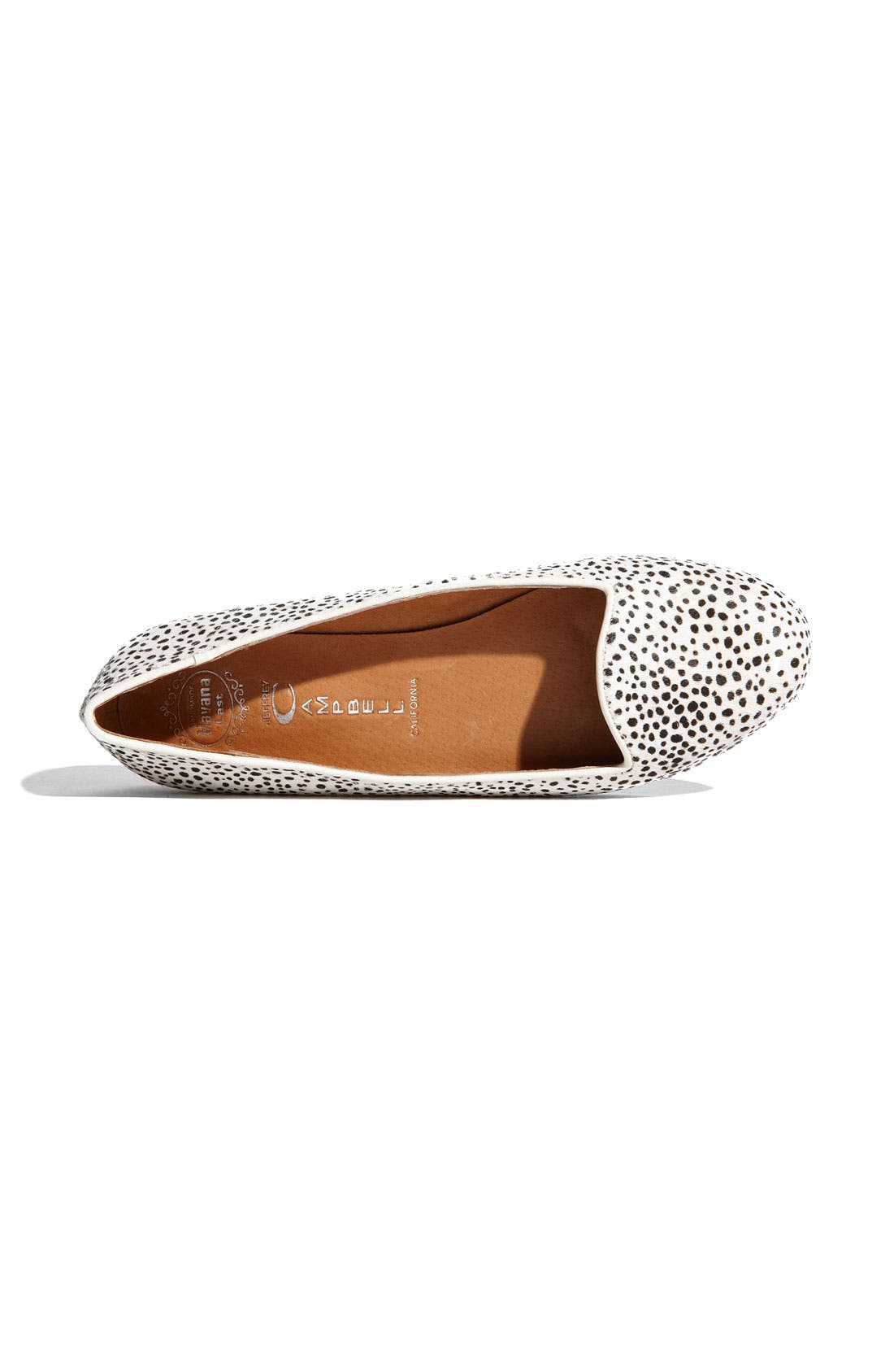 'Mention' Flat, Alternate, color, WHITE BLACK JAGUAR (HAIRCALF)