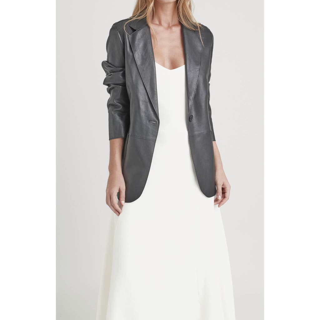 Velez Leather Astromelia Blazer for women with a straight silhouette in Black  product