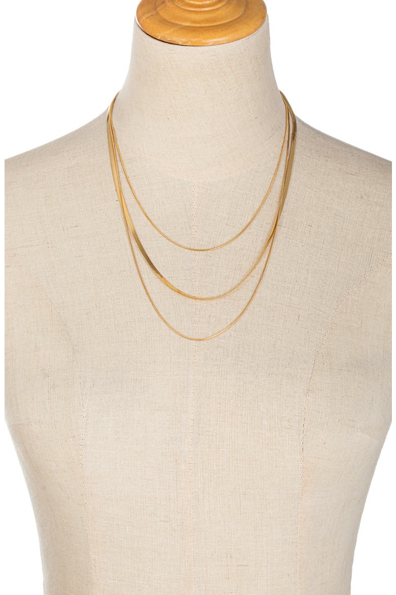 Amaya 3-Tier Necklace, Alternate, color, GOLD