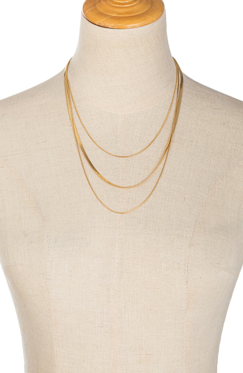 EYE CANDY LOS ANGELES Amaya 3-Tier Necklace, Alternate, color, Gold