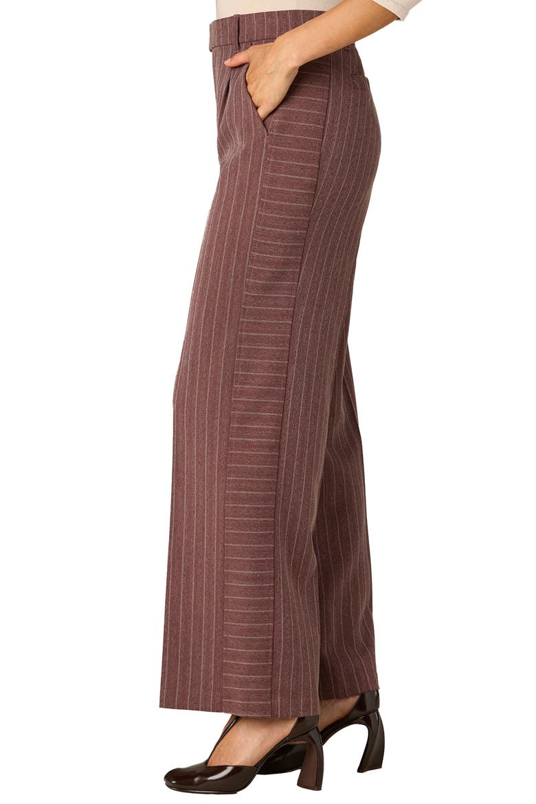 Skyrise Pleated Wide Leg Pants, Alternate, color, ROSE TAUPE WHITE