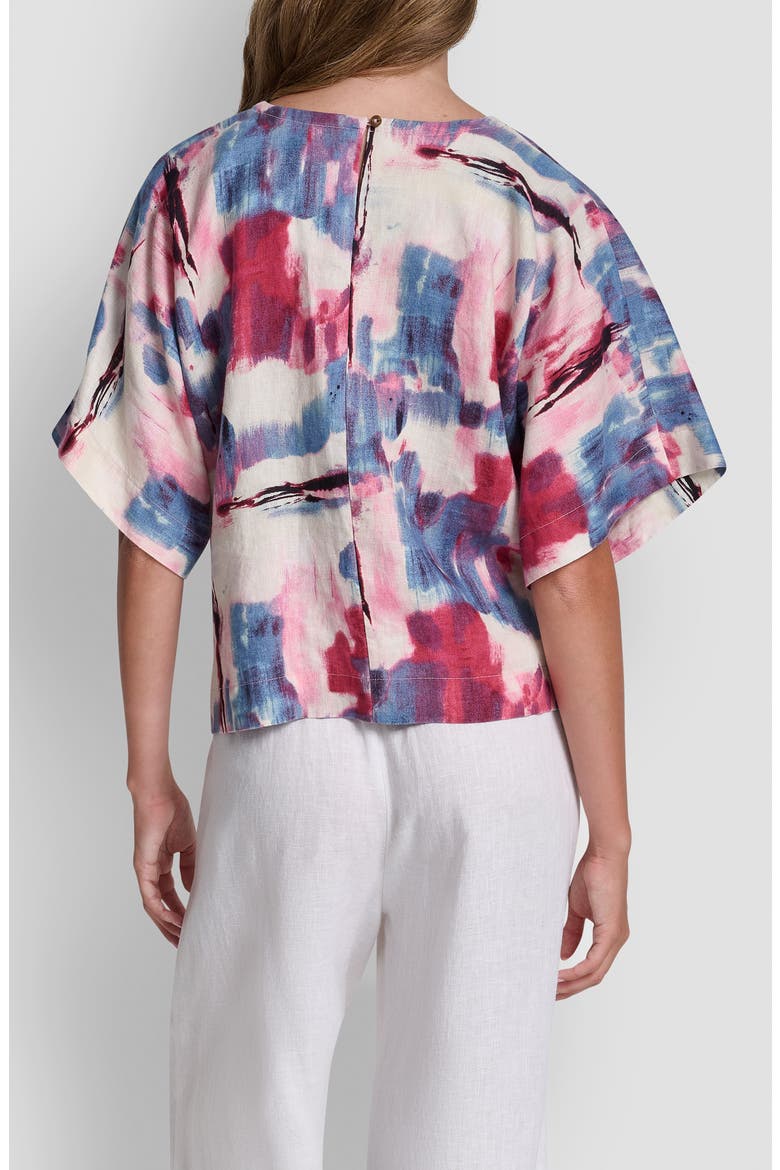 Drop Shoulder Crop Linen Top, Alternate, color, URBAN BLOOM