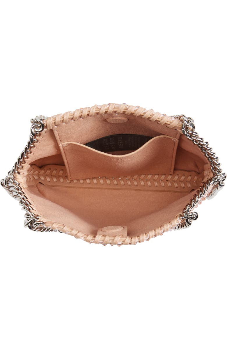 Stella McCartney Nano Falabella Crystal Mesh Crossbody Bag, Alternate, color, Light Peach