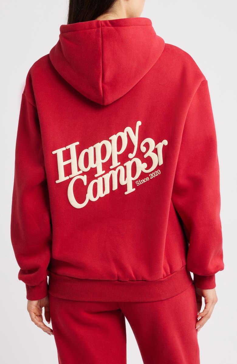 HAPPY CAMP3R Puff Series Core Logo Cotton Blend Hoodie, Alternate, color, Pomegranate Red