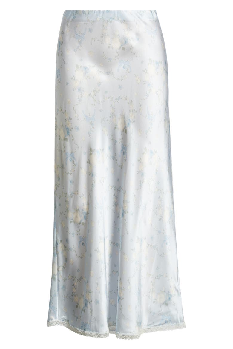 Kalo Lace Trim Satin Skirt, Alternate, color, SNOWDROP BLUE