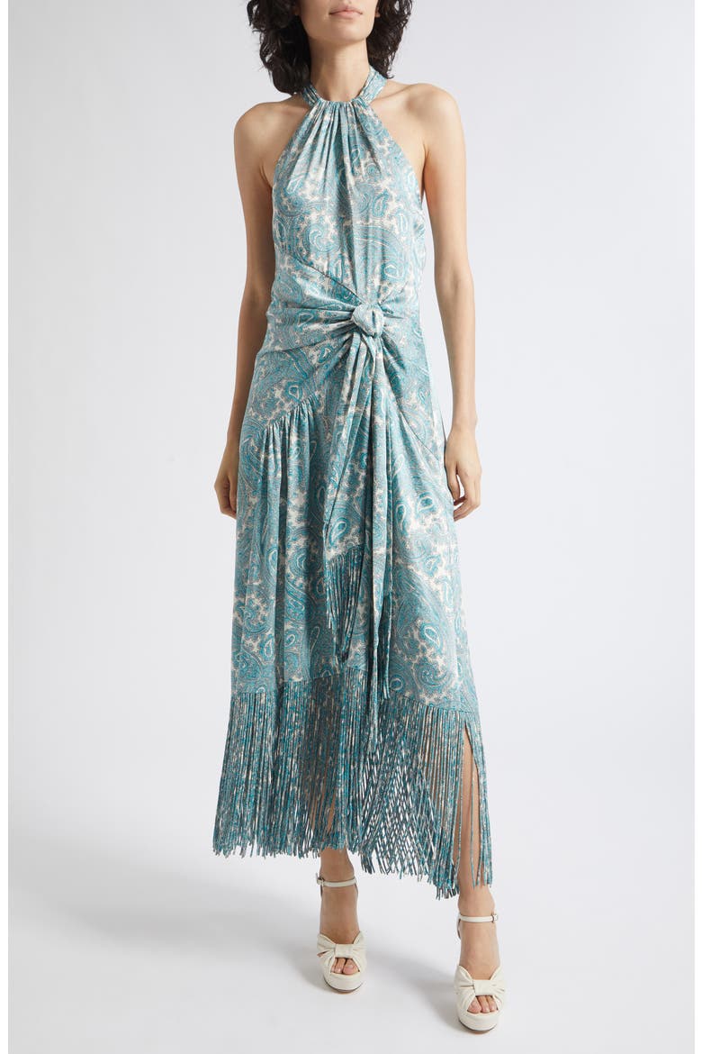 Hendrix Paisley Teresa Dress, Main, color, GARDENIA/ BLUE GRAPHITE