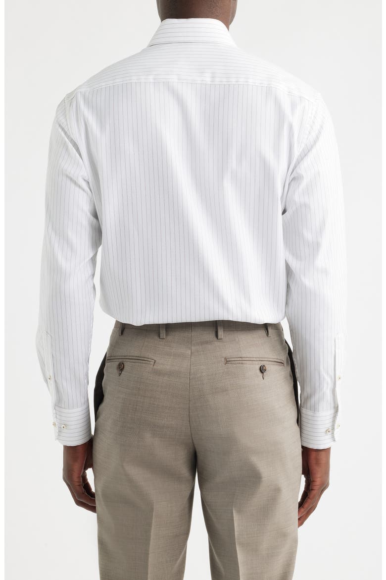 Modern Fit Stripe Non-Iron Cotton Dress Shirt, Alternate, color, BROWN