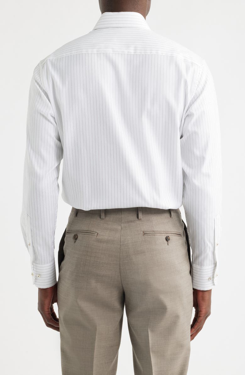 1863 by Eterna Modern Fit Stripe Non-Iron Cotton Dress Shirt, Alternate, color, Brown