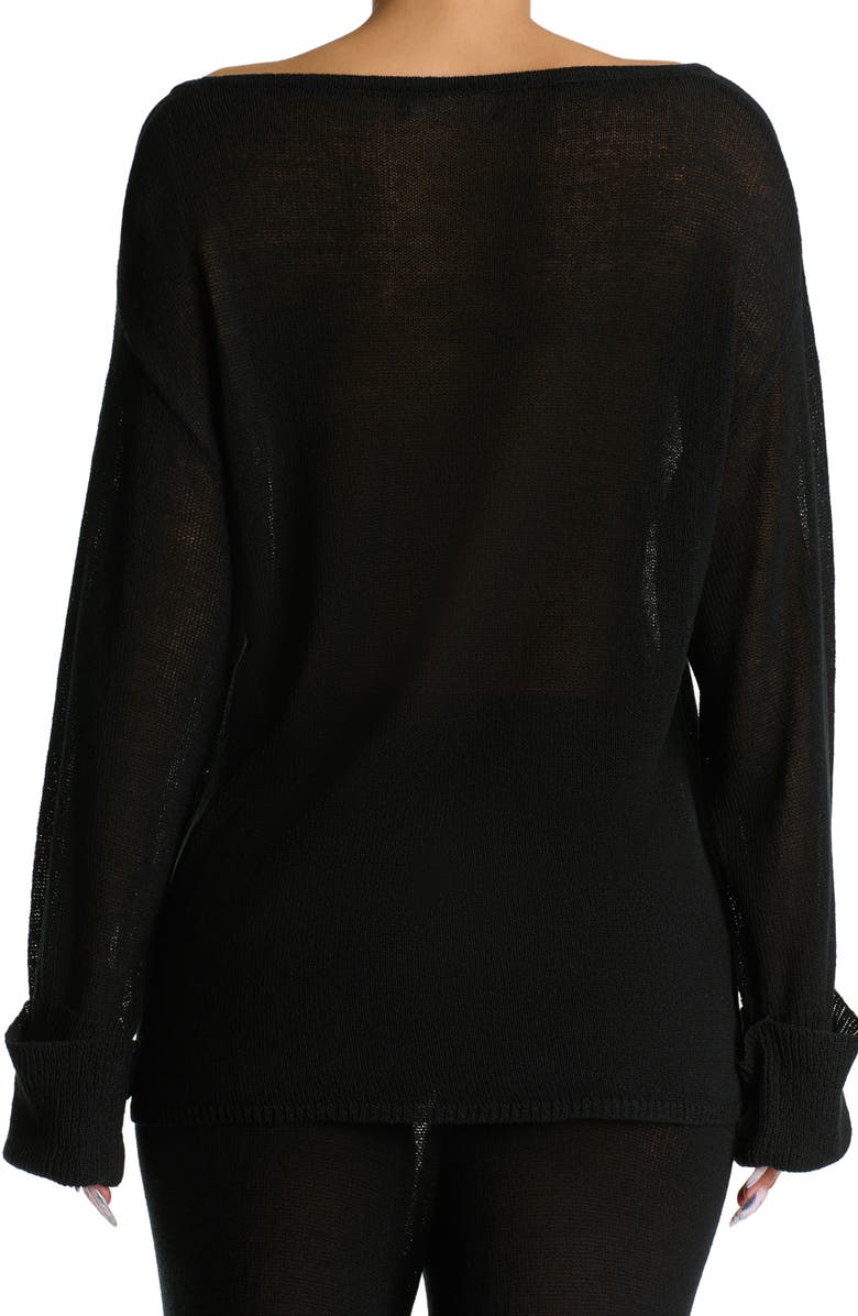 Naked Wardrobe Oversize Tunic Top, Alternate, color, Black