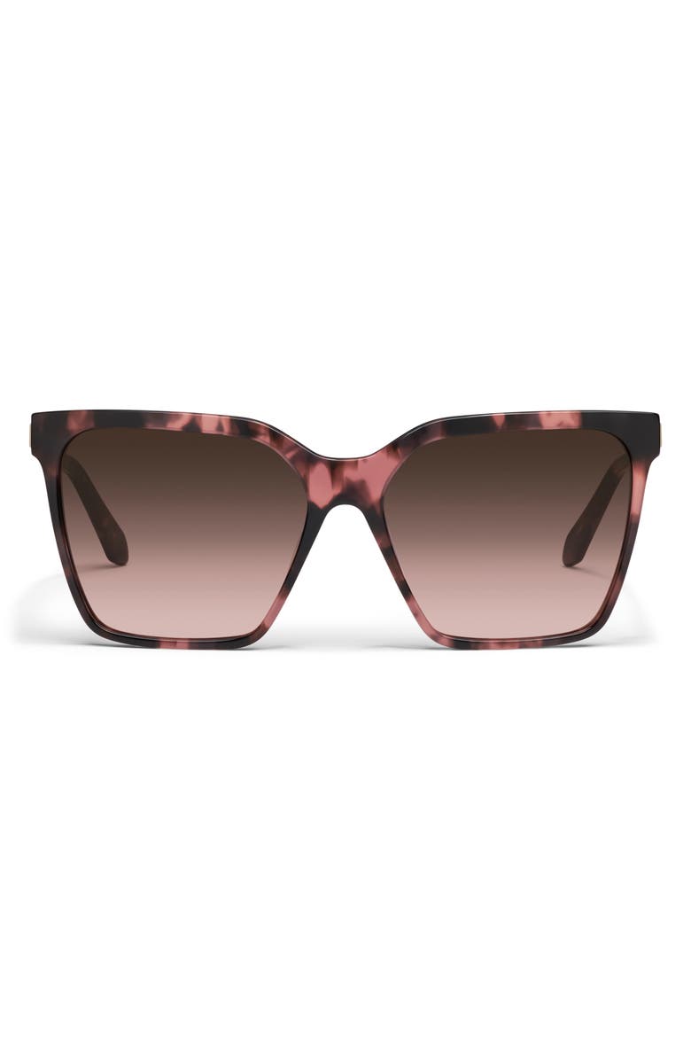QUAY Level Up Remixed 61mm Gradient Square Sunglasses, Main, color, Rose Tort/ Brown Rose
