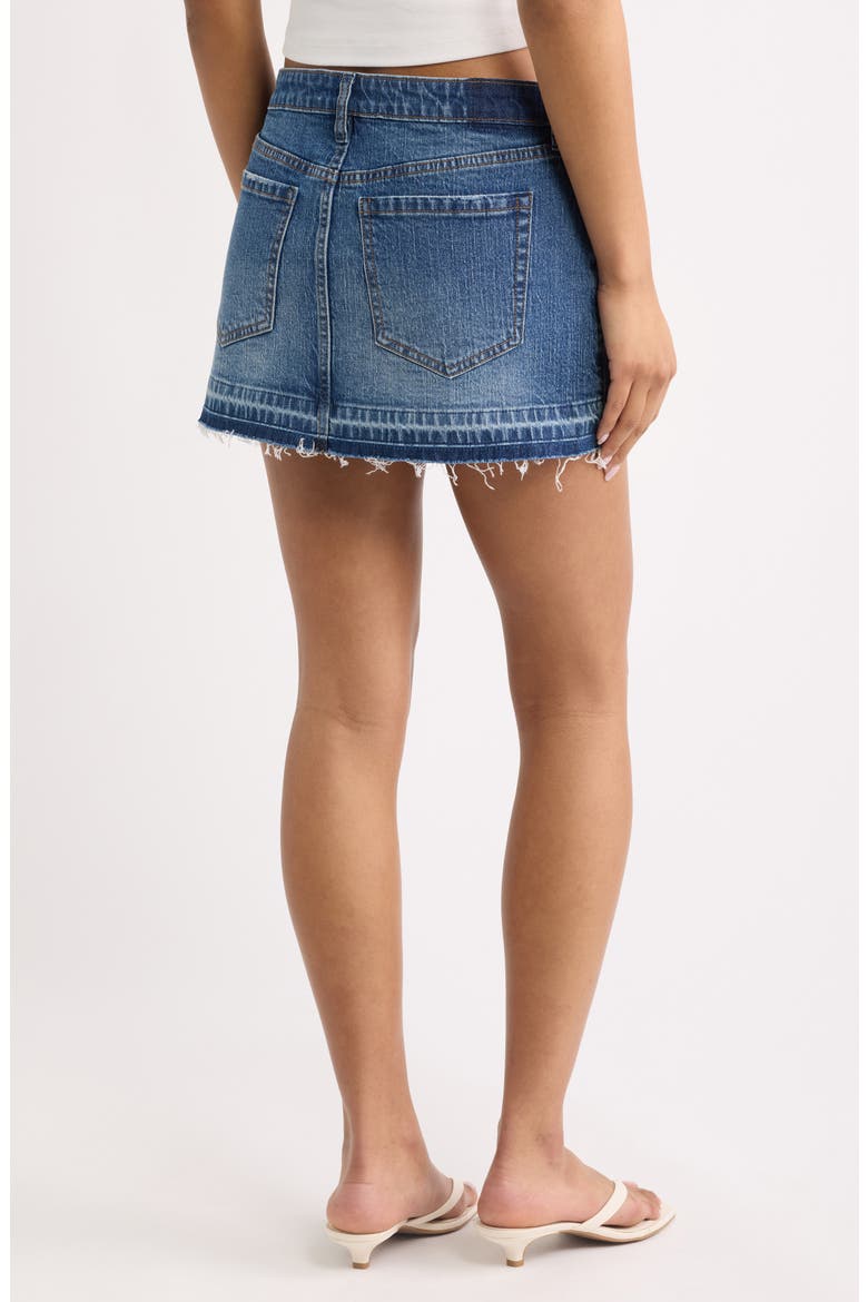 Button Front Denim Miniskirt, Alternate, color, VINTAGE WASH