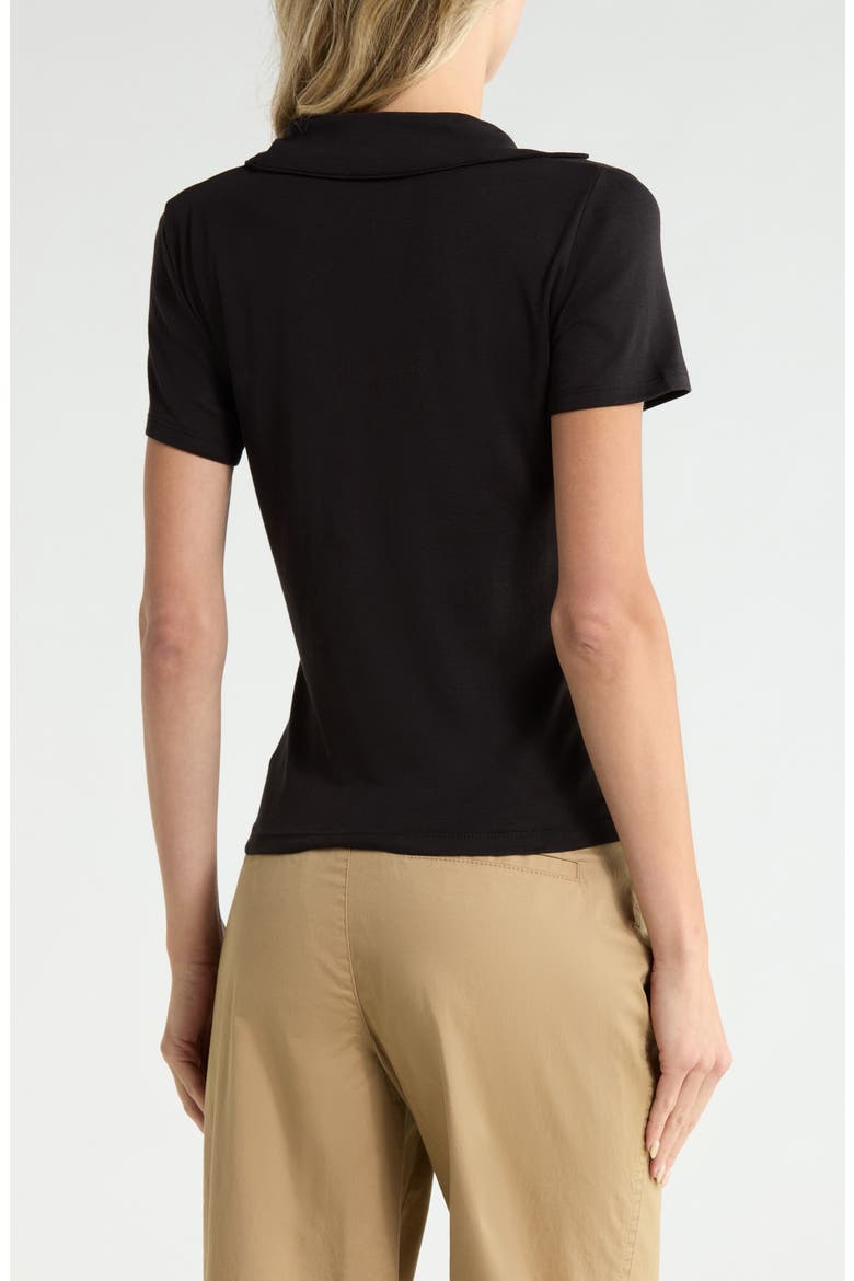 Short Sleeve Pima Cotton Polo, Alternate, color, BLACK
