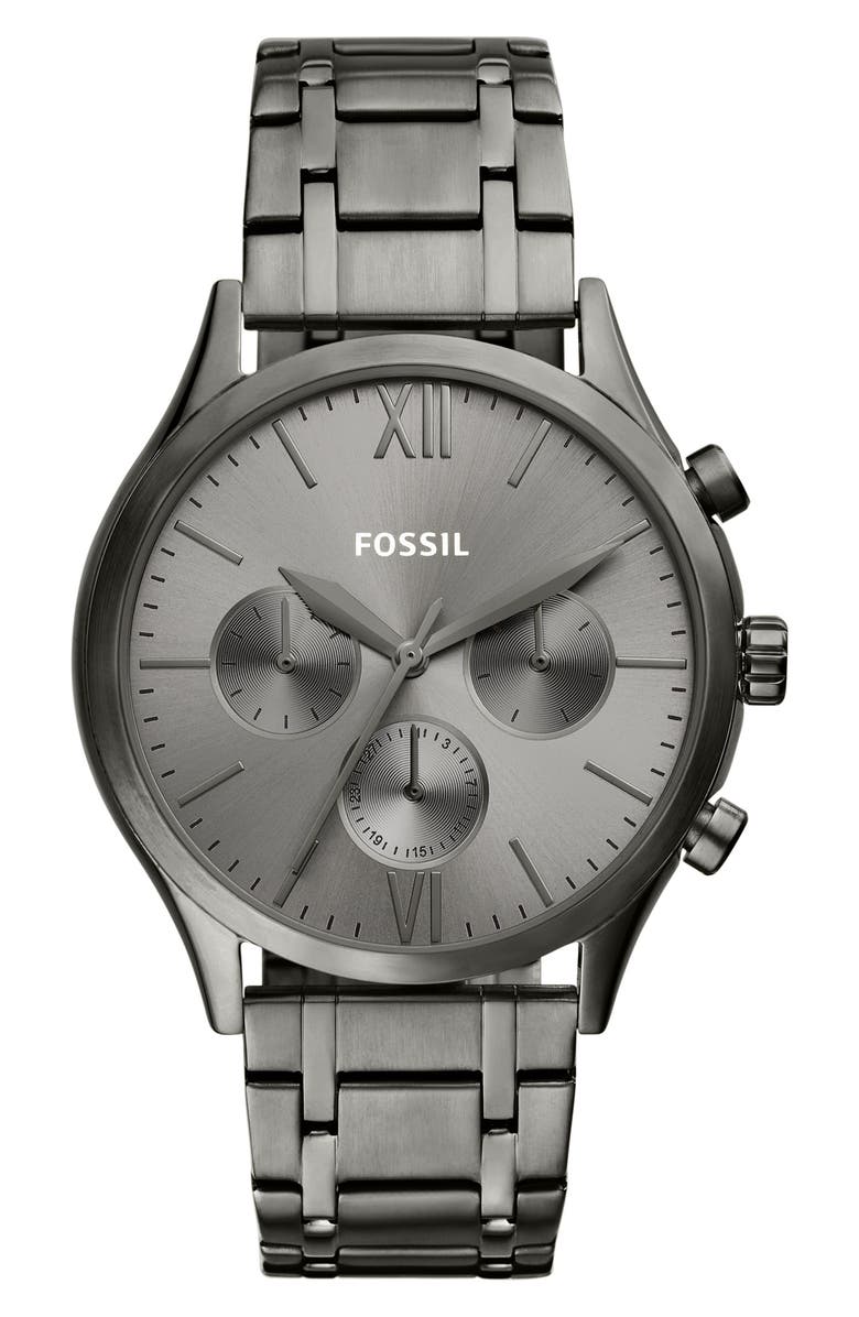 Fossil Fenmore Three Hand Quartz Bracelet Watch, 44mm, Main, color, 