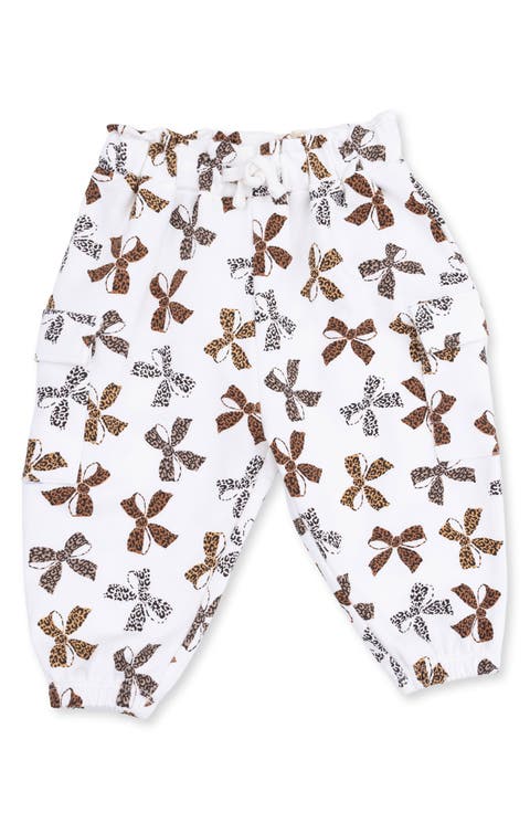 Kids' Leopard Bow French Terry Cargo Pants