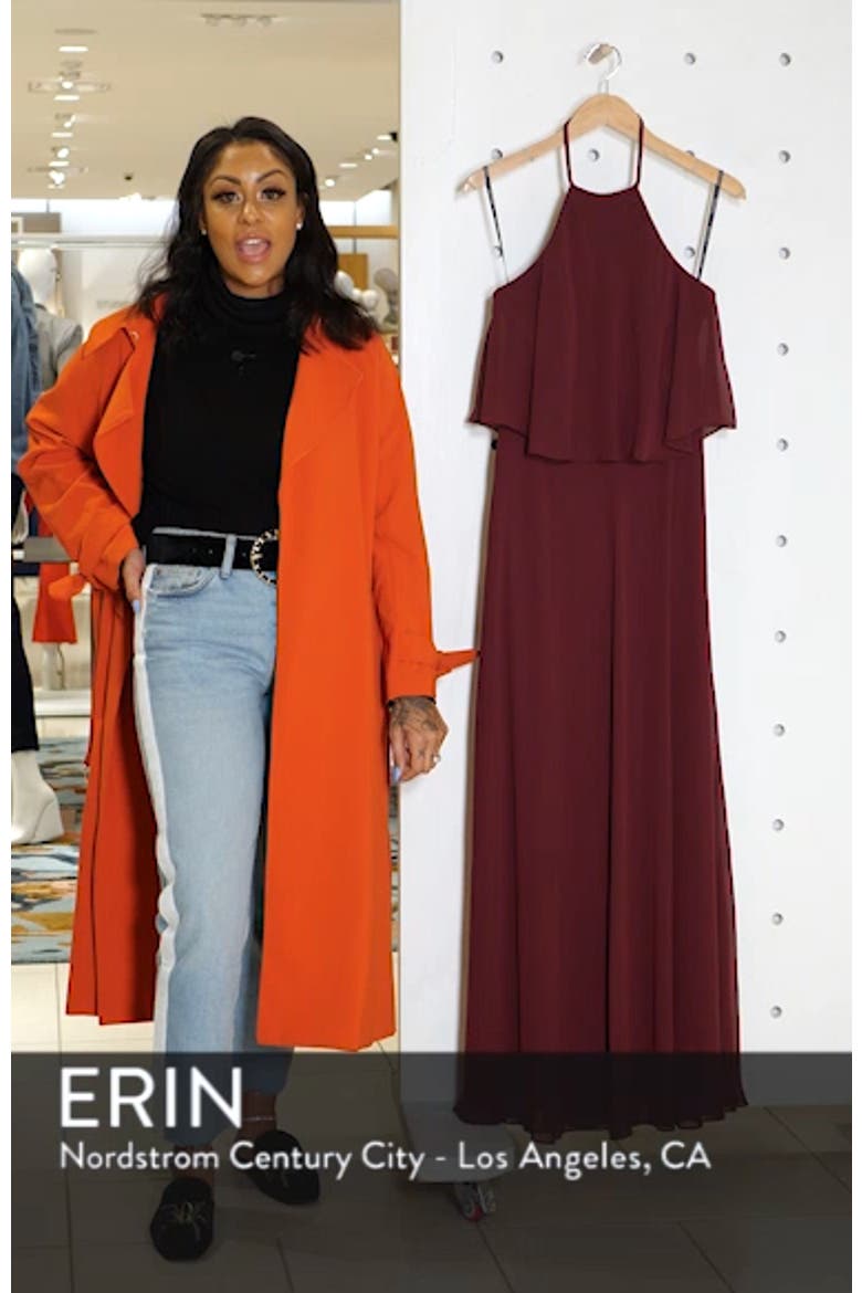 Halter Overlay Chiffon A-Line Gown video