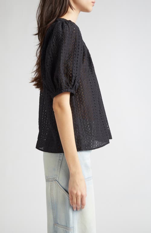 Ulla Johnson Amina Eyelet Lace Top In Black