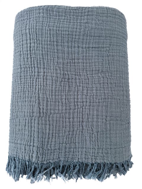 Crinkled Turkish Cotton Oversized Cuddle Blanket