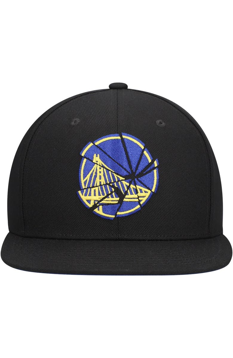 Mitchell & Ness Men's Mitchell & Ness Black Golden State Warriors Shattered Snapback Hat, Alternate, color, Black